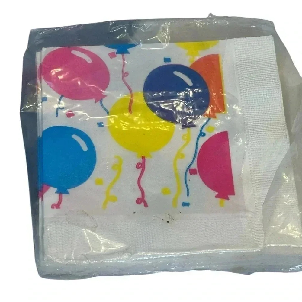 Vintage Happy Birthday Napkins 10x10” and  10 new